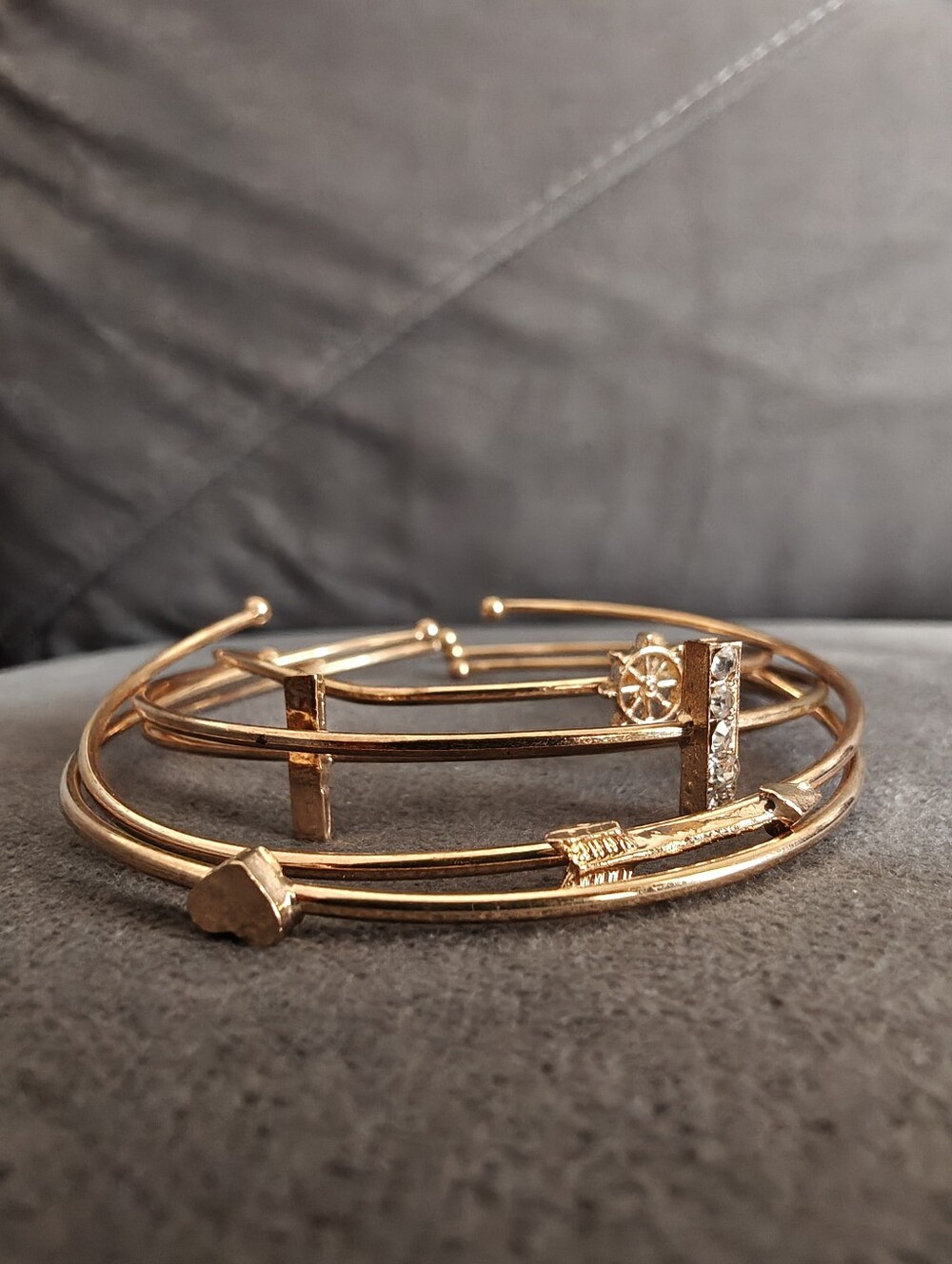 Boho Gold Stackable Cuff Bracelet Set